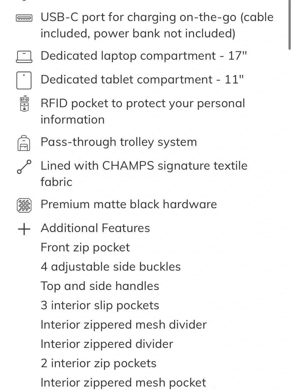 Carry-on Backpack from The Onyx Collection